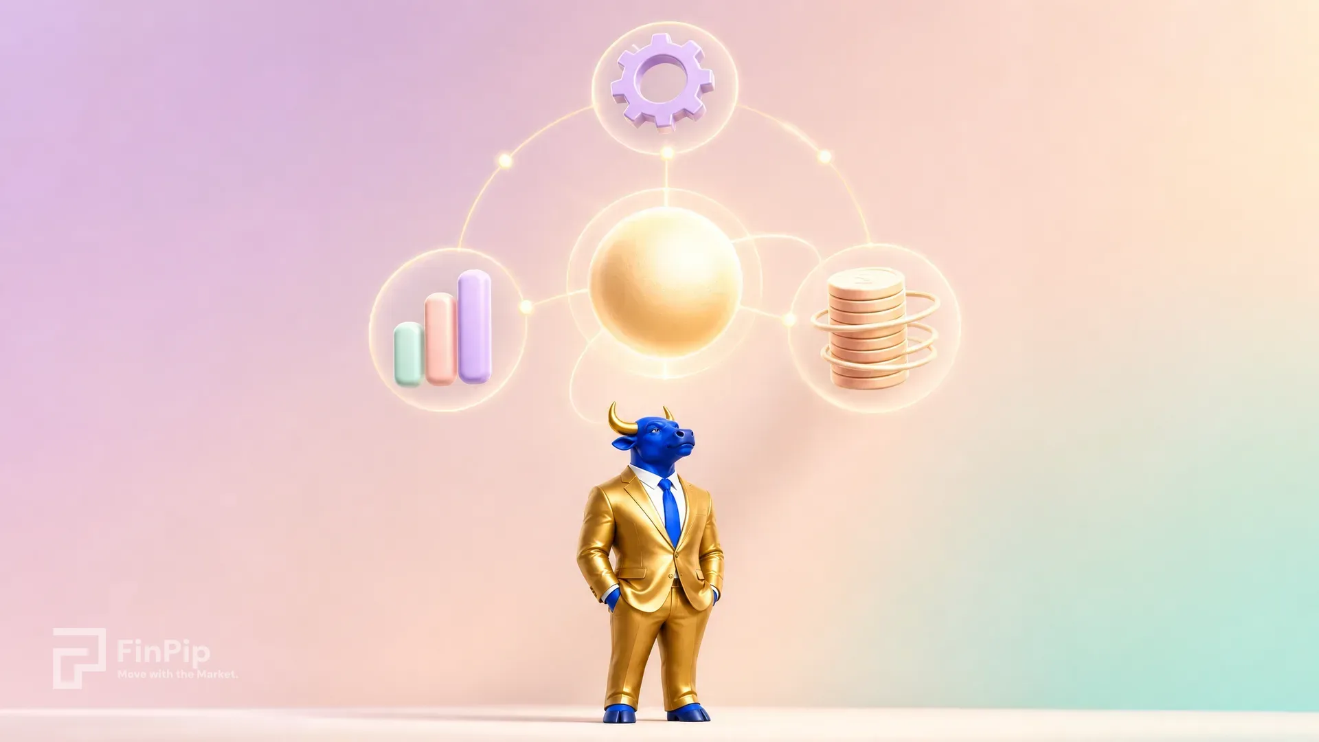 Illustration representing fundamental analysis in forex trading, with economic data and currency symbols