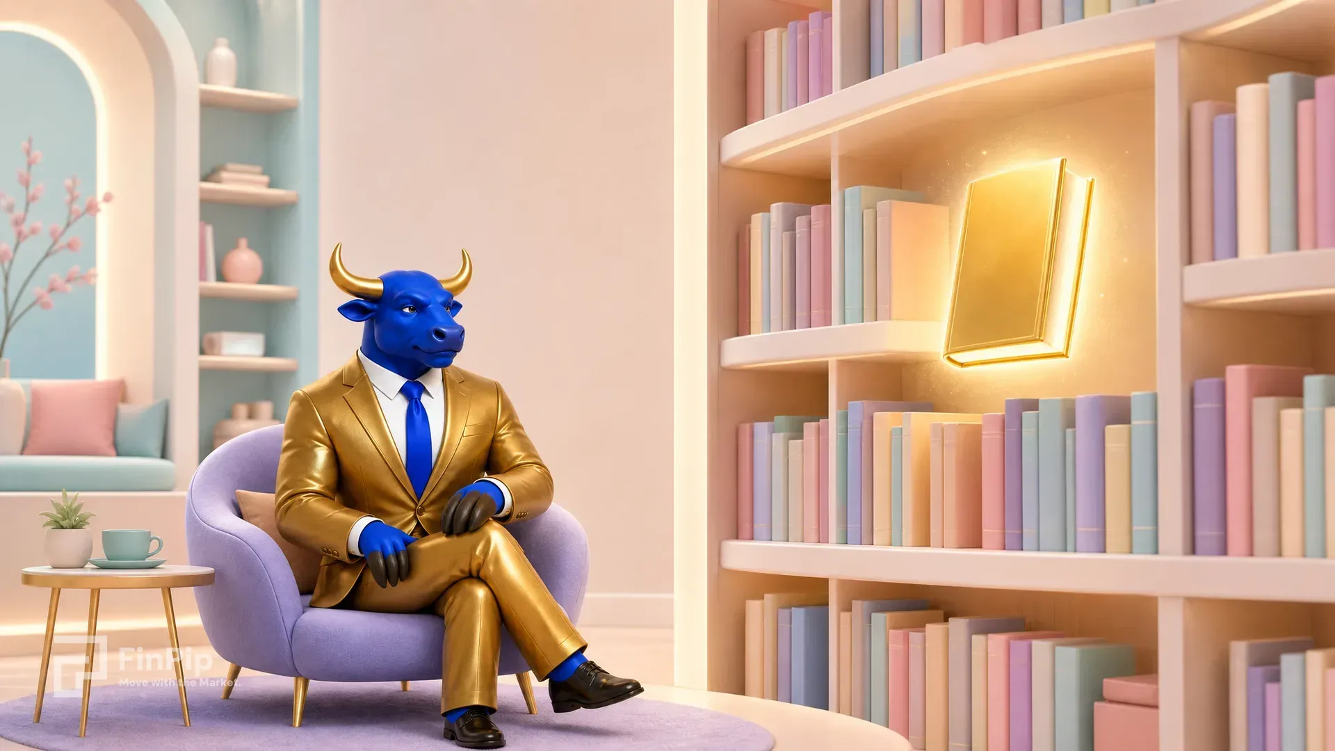 Trader sitting calmly at a desk, reflecting before making a trading decision