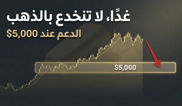 لا تنخدع بحركة الذهب غدًا: دعم عند 5000 دولار - 22 فبراير 2026
